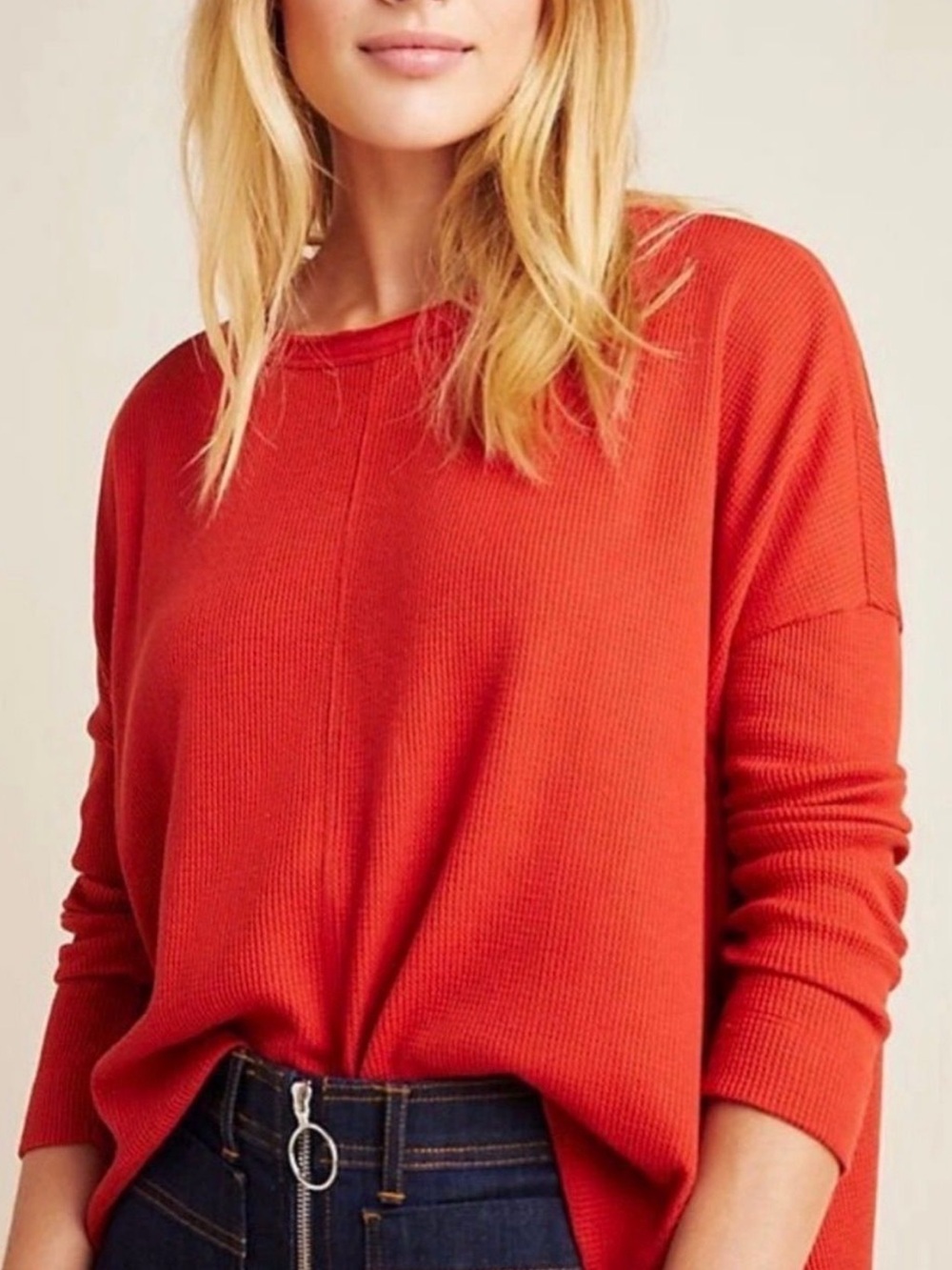 Anthropologie Nori Waffle Knit Thermal Top! Like new- so great for fall! 98 ret